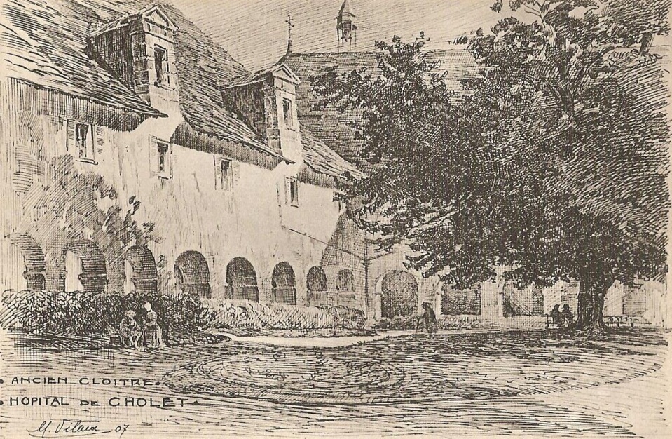 Vue de l'intérieur du cloître (début du XXème siècle)
