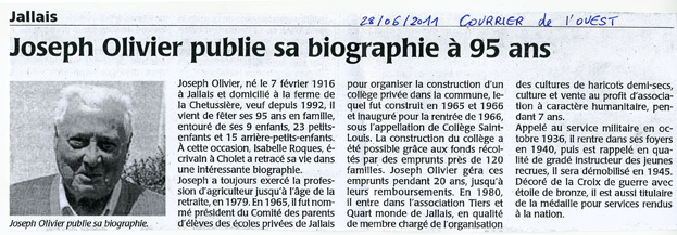 Naissance d'un livre : Aremot publie la biographie  de Joseph Olivier de Jallais