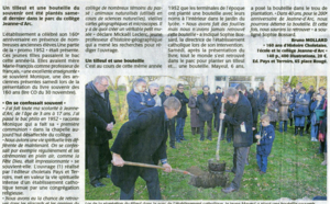 Vu dans le Courrier de l'Ouest : « Jeanne d'Arc (l'école) plante un tilleul pour ses 160 ans »