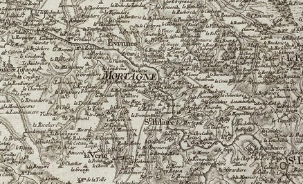 La région de Mortagne sur la carte de Cassini (XVIIIe siècle)