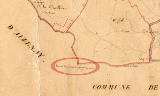 Détail du tableau d'assemblage du cadastre du Poiré-sur-Vie, 1836 (A.D. 85, 3P_178_AC_001)