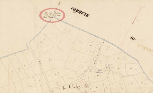 Détail du cadastre de La Génétouze, 1837, Section B1 du Bourg (A.D. 85, 3P_098_AD_005)