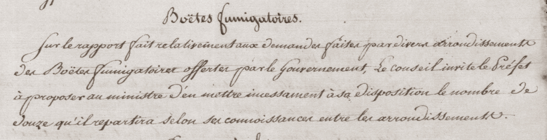 Extrait des procès-verbaux des délibérations du Conseil général du département de Maine-et-Loire, An VIII (A.D. 49, 1 N 1)