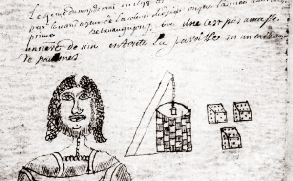En 1698, le curé Chavagnes-en-Paillers dessine dans son registre